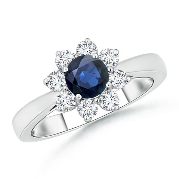 AA - Blue Sapphire / 1.25 CT / 14 KT White Gold