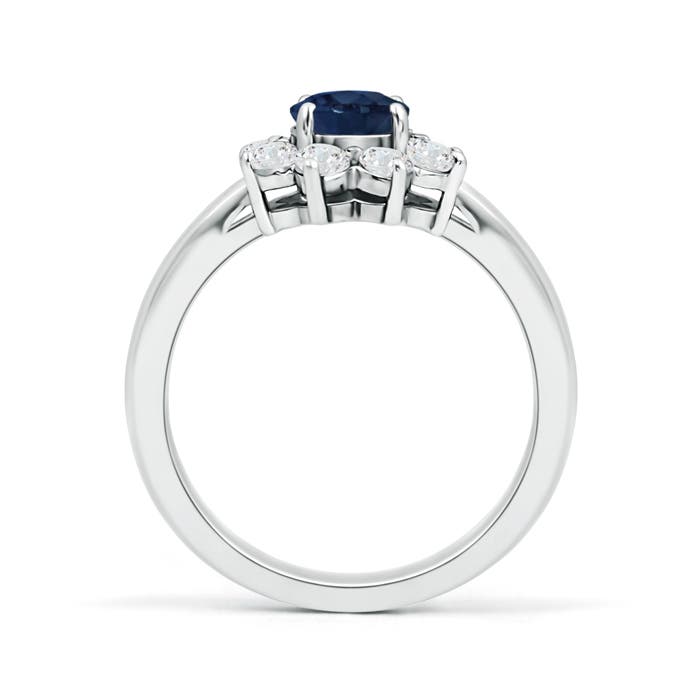 AA - Blue Sapphire / 1.25 CT / 14 KT White Gold