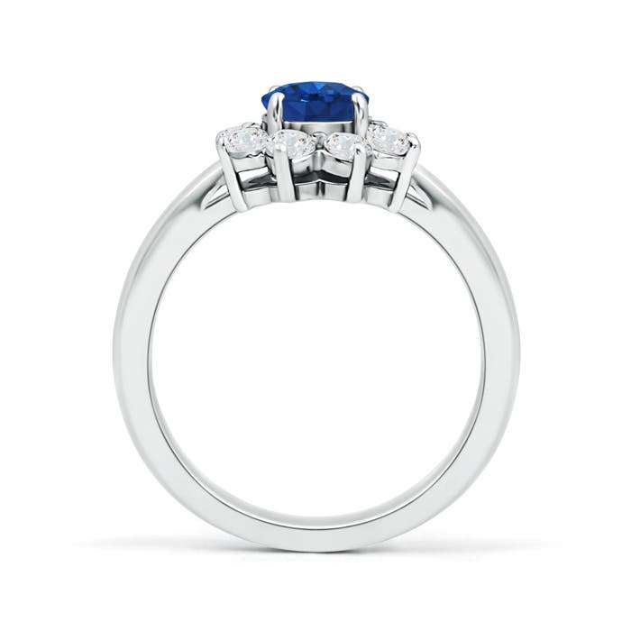 AAA - Blue Sapphire / 1.25 CT / 14 KT White Gold