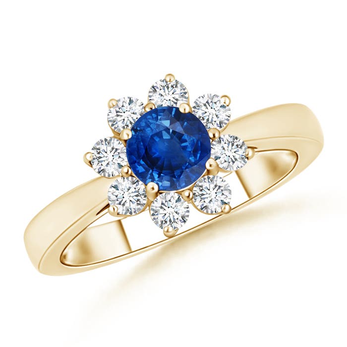 AAA - Blue Sapphire / 1.25 CT / 14 KT Yellow Gold