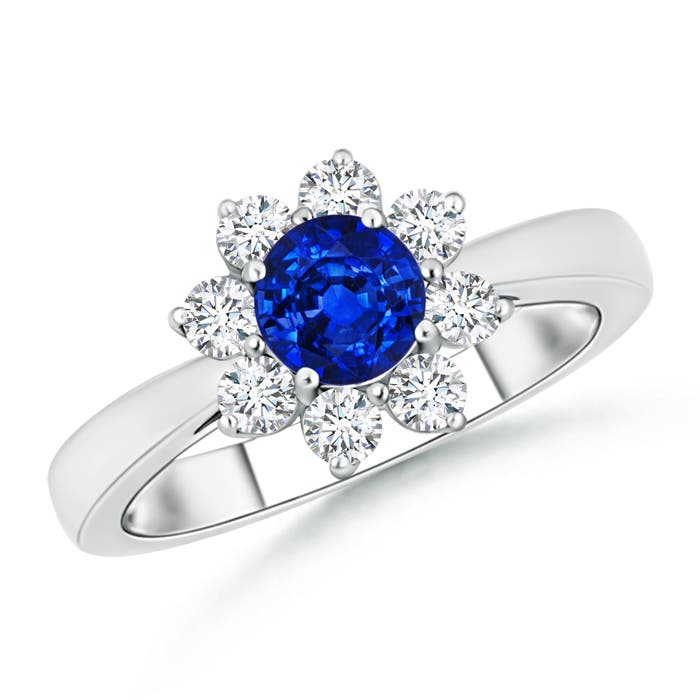 AAAA - Blue Sapphire / 1.25 CT / 14 KT White Gold