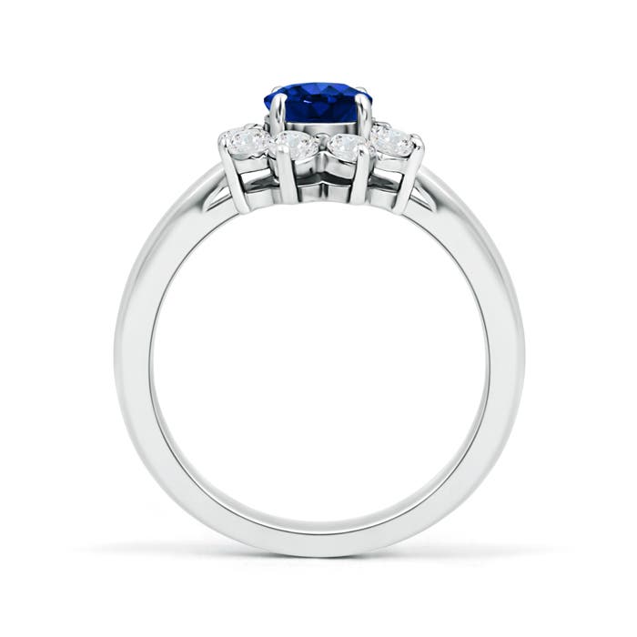 AAAA - Blue Sapphire / 1.25 CT / 14 KT White Gold