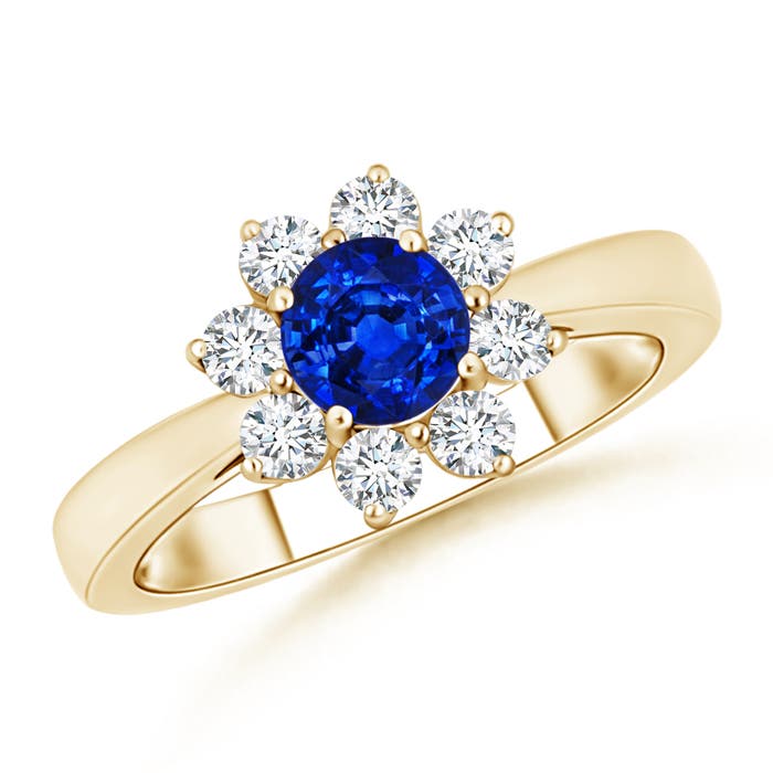 AAAA - Blue Sapphire / 1.25 CT / 14 KT Yellow Gold