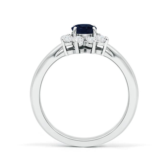 A - Blue Sapphire / 0.88 CT / 14 KT White Gold