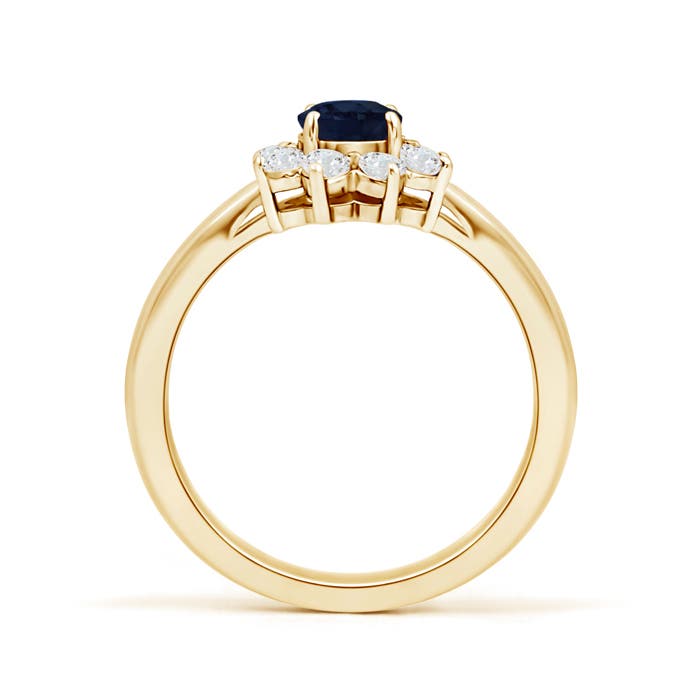 A - Blue Sapphire / 0.88 CT / 14 KT Yellow Gold