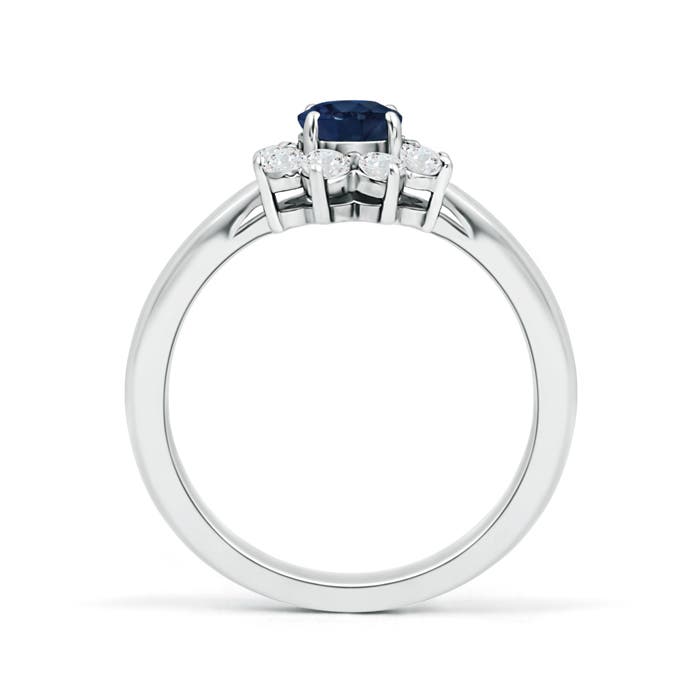 AA - Blue Sapphire / 0.88 CT / 14 KT White Gold