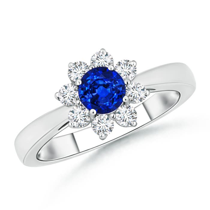 AAAA - Blue Sapphire / 0.88 CT / 14 KT White Gold