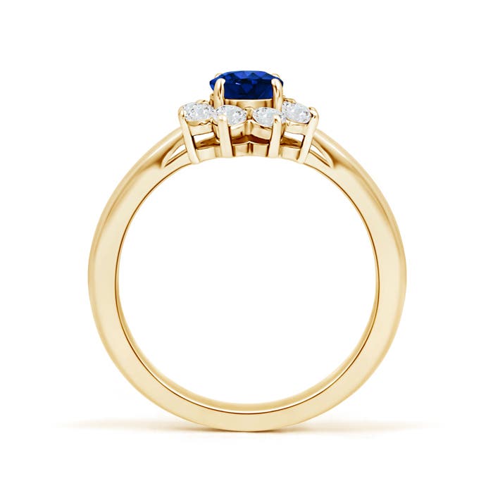 AAAA - Blue Sapphire / 0.88 CT / 14 KT Yellow Gold