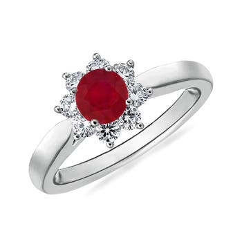 AA - Ruby / 0.88 CT / 14 KT White Gold