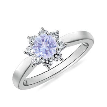 A - Tanzanite / 0.78 CT / 14 KT White Gold