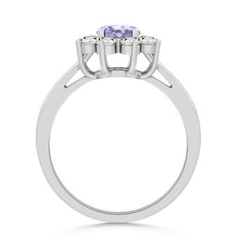 A - Tanzanite / 0.78 CT / 14 KT White Gold