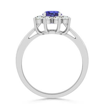 AAA - Tanzanite / 0.78 CT / 14 KT White Gold