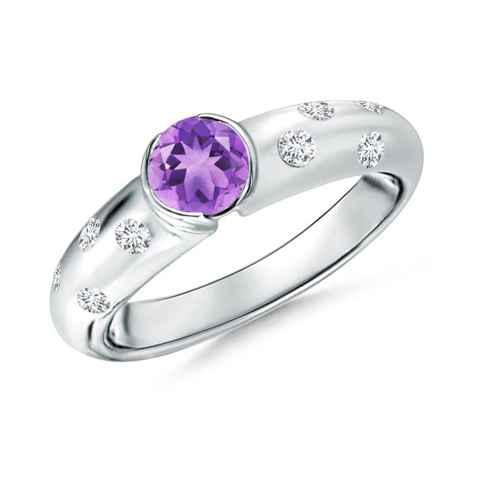 A - Amethyst / 0.62 CT / 14 KT White Gold