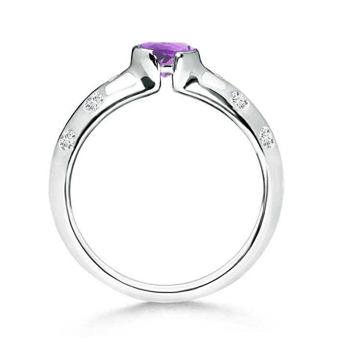 A - Amethyst / 0.62 CT / 14 KT White Gold