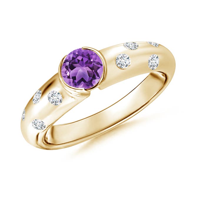 AA - Amethyst / 0.62 CT / 14 KT Yellow Gold