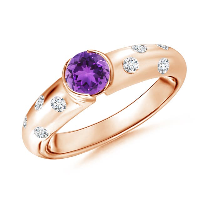 AAA - Amethyst / 0.62 CT / 14 KT Rose Gold