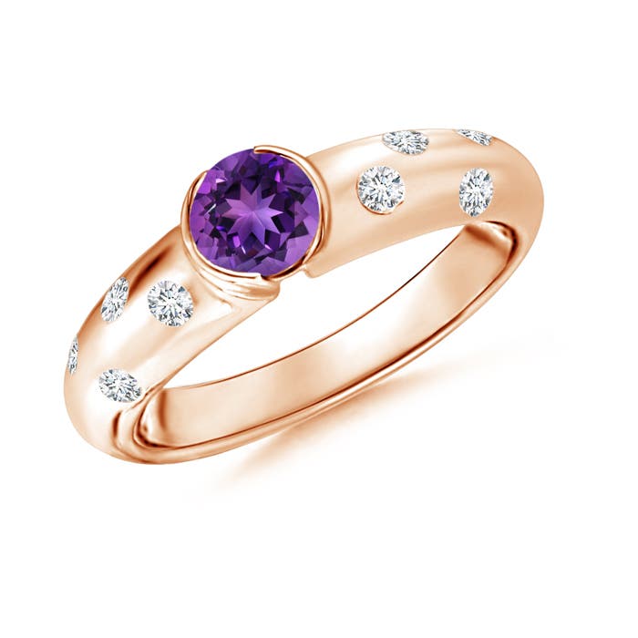 AAAA - Amethyst / 0.62 CT / 14 KT Rose Gold