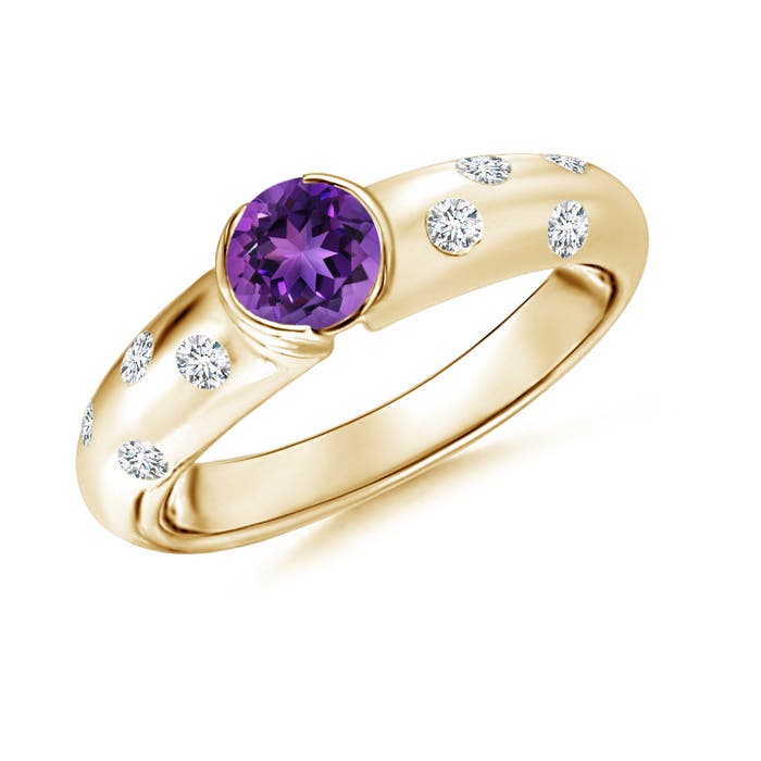 AAAA - Amethyst / 0.62 CT / 14 KT Yellow Gold