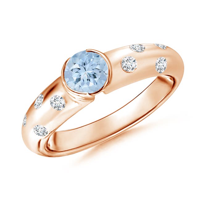 AA - Aquamarine / 0.57 CT / 14 KT Rose Gold