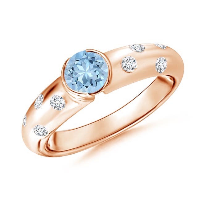 AAA - Aquamarine / 0.57 CT / 14 KT Rose Gold