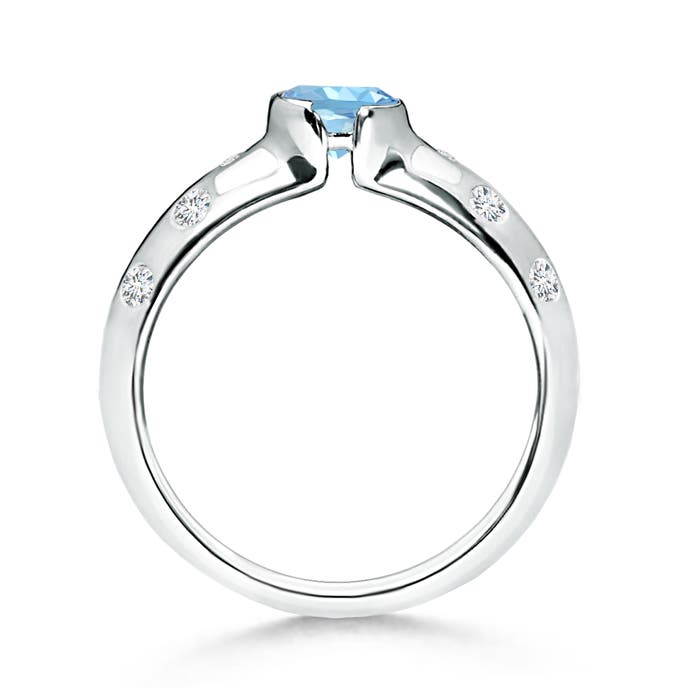 AAAA - Aquamarine / 0.57 CT / 14 KT White Gold