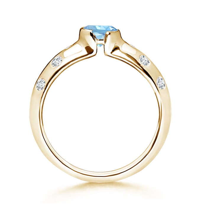 AAAA - Aquamarine / 0.57 CT / 14 KT Yellow Gold