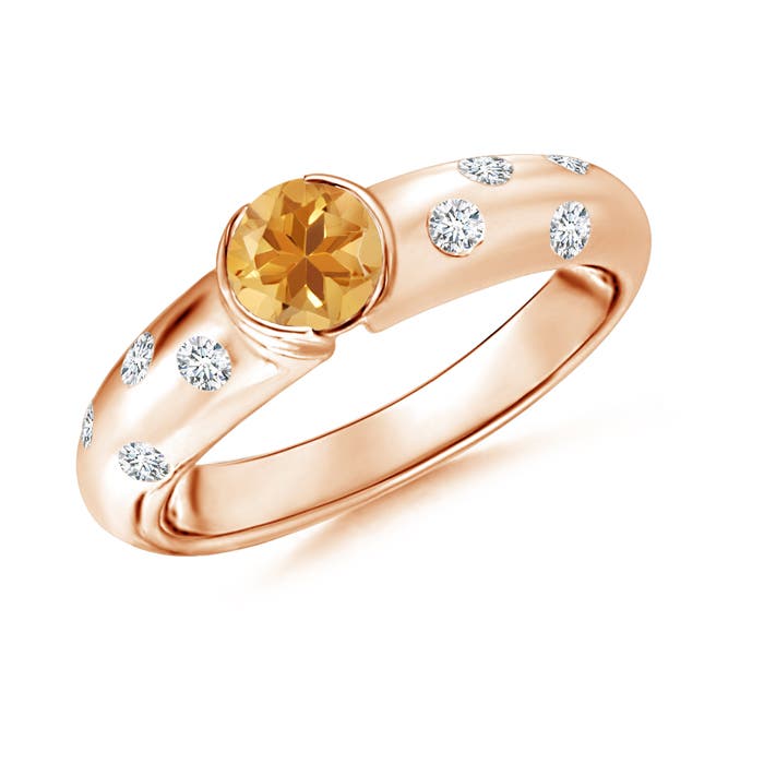 A - Citrine / 0.62 CT / 14 KT Rose Gold