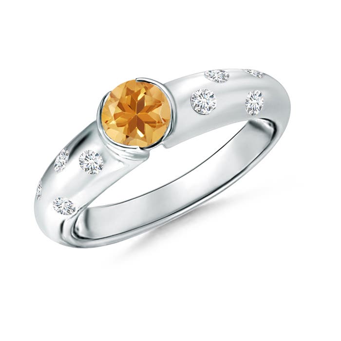 A - Citrine / 0.62 CT / 14 KT White Gold