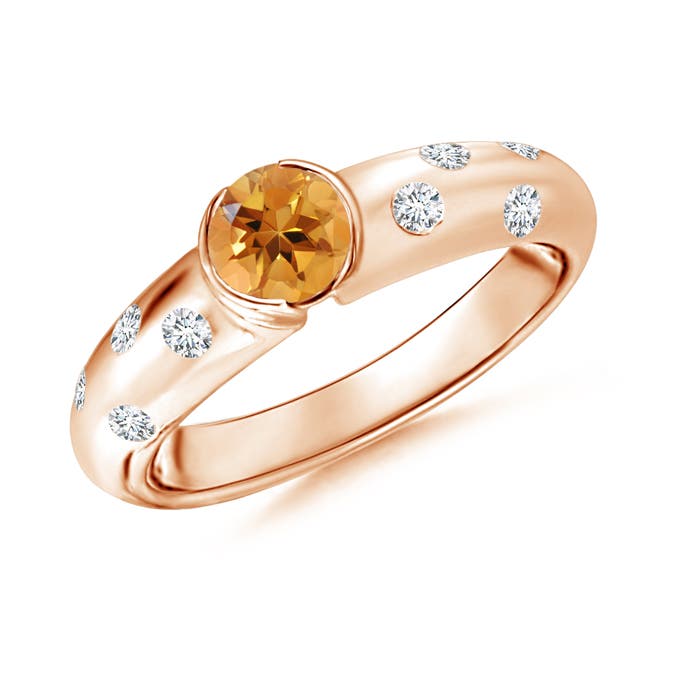 AA - Citrine / 0.62 CT / 14 KT Rose Gold