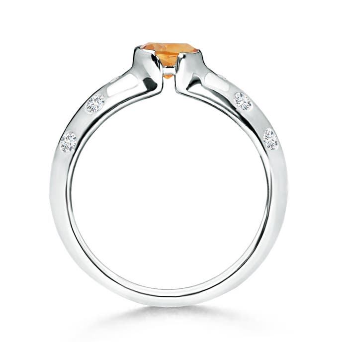 AA - Citrine / 0.62 CT / 14 KT White Gold