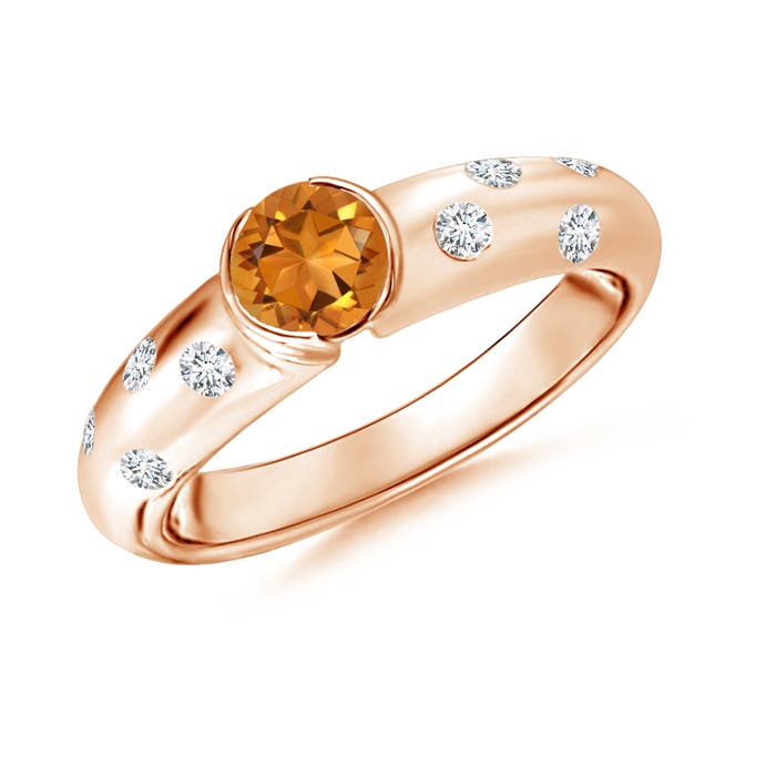 AAA - Citrine / 0.62 CT / 14 KT Rose Gold