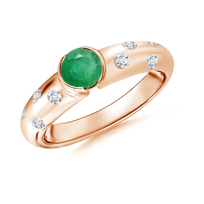 A - Emerald / 0.62 CT / 14 KT Rose Gold