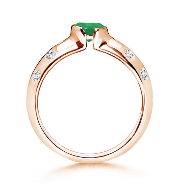 A - Emerald / 0.62 CT / 14 KT Rose Gold