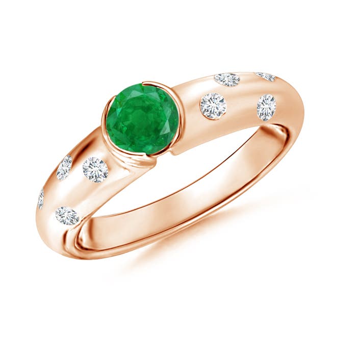 AA - Emerald / 0.62 CT / 14 KT Rose Gold