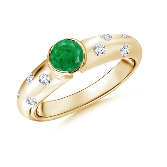 AA - Emerald / 0.62 CT / 14 KT Yellow Gold