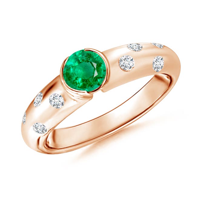 AAA - Emerald / 0.62 CT / 14 KT Rose Gold