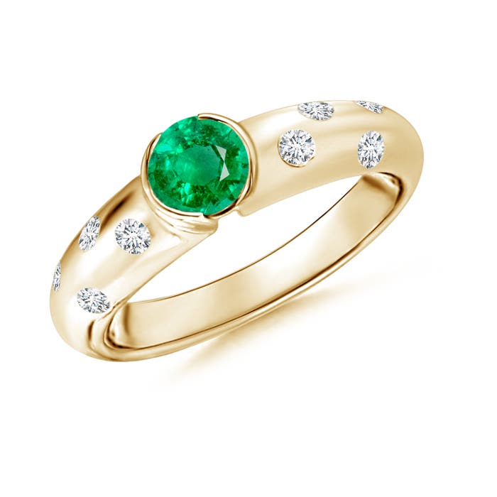 AAA - Emerald / 0.62 CT / 14 KT Yellow Gold