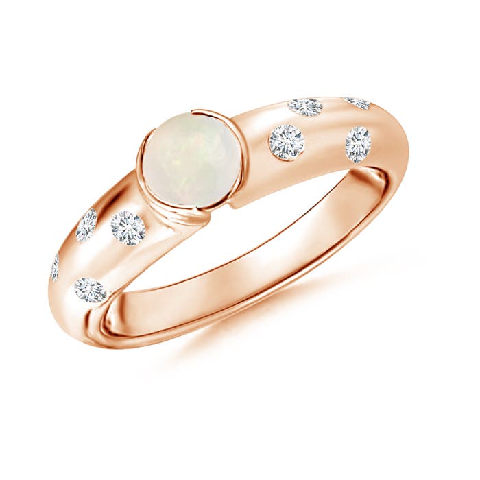 A - Opal / 0.5 CT / 14 KT Rose Gold