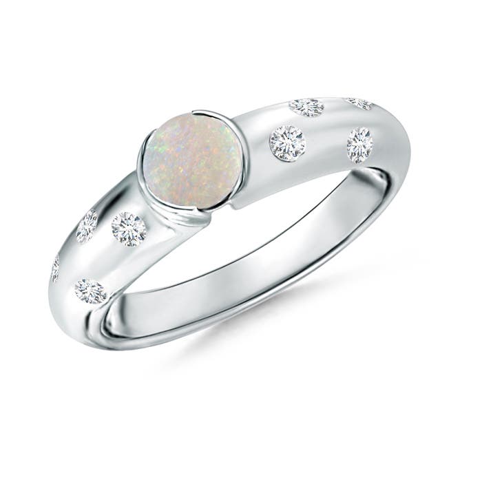 AA - Opal / 0.5 CT / 14 KT White Gold