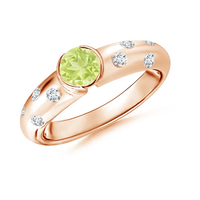 A - Peridot / 0.72 CT / 14 KT Rose Gold