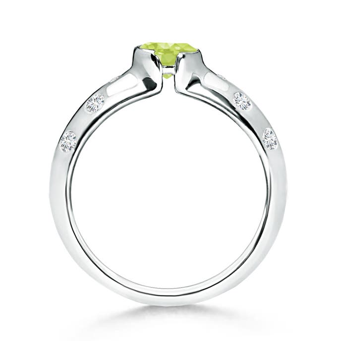 A - Peridot / 0.72 CT / 14 KT White Gold