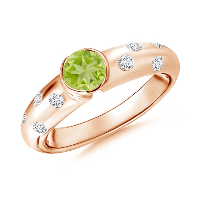 AA - Peridot / 0.72 CT / 14 KT Rose Gold