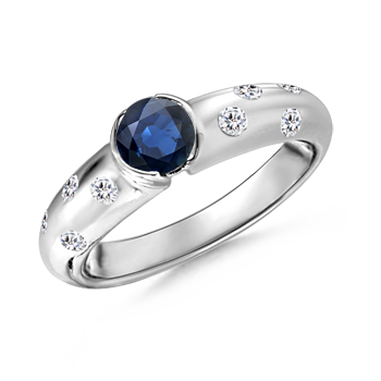 AA - Blue Sapphire / 0.77 CT / 14 KT White Gold