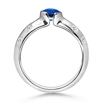 AAA - Blue Sapphire / 0.77 CT / 14 KT White Gold