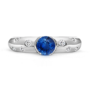 AAA - Blue Sapphire / 0.77 CT / 14 KT White Gold