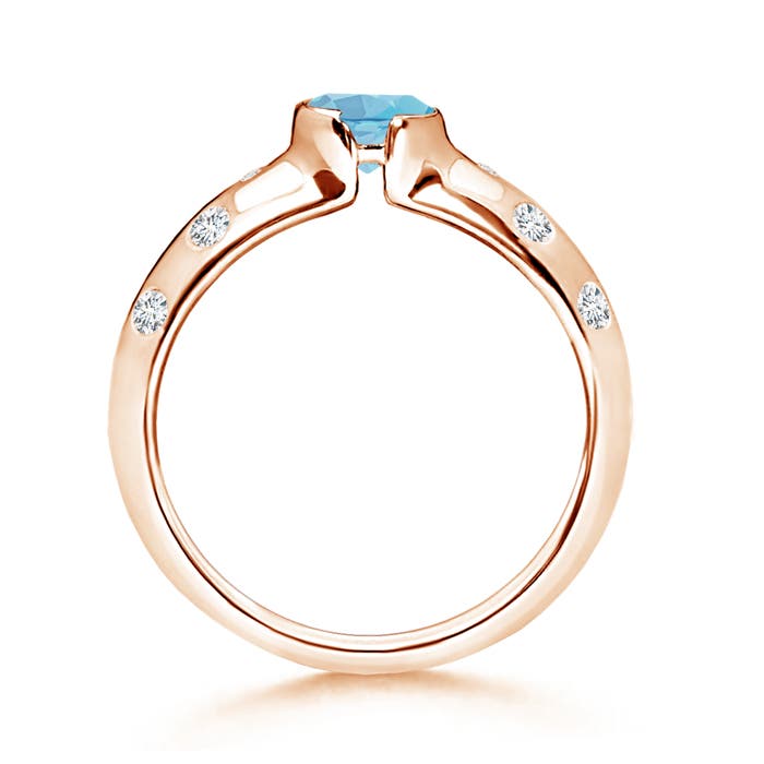 A - Swiss Blue Topaz / 0.77 CT / 14 KT Rose Gold