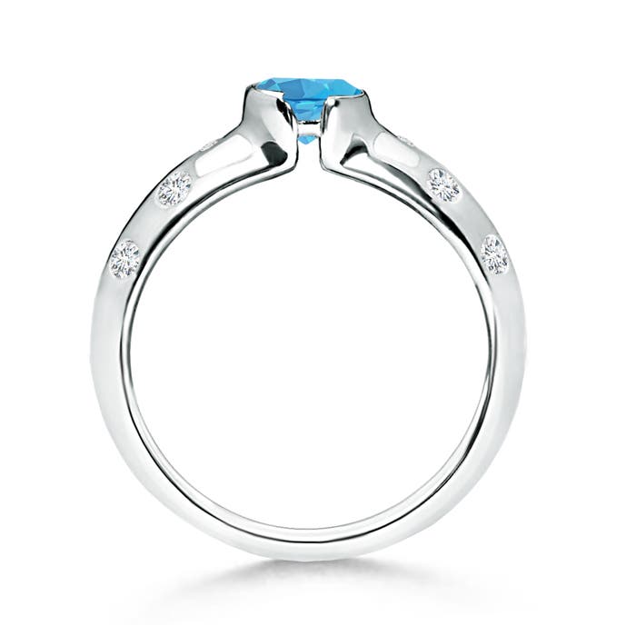 AA - Swiss Blue Topaz / 0.77 CT / 14 KT White Gold