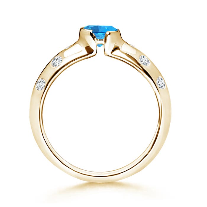 AAAA - Swiss Blue Topaz / 0.77 CT / 14 KT Yellow Gold