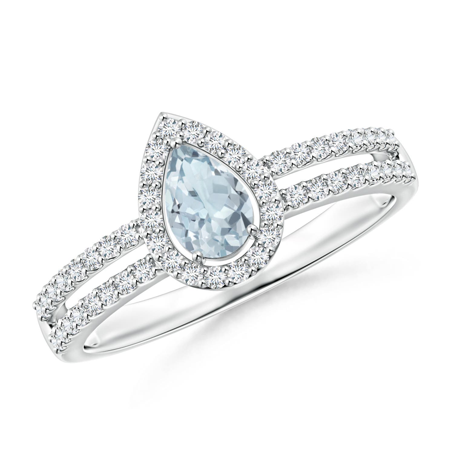 A - Aquamarine / 0.55 CT / 14 KT White Gold