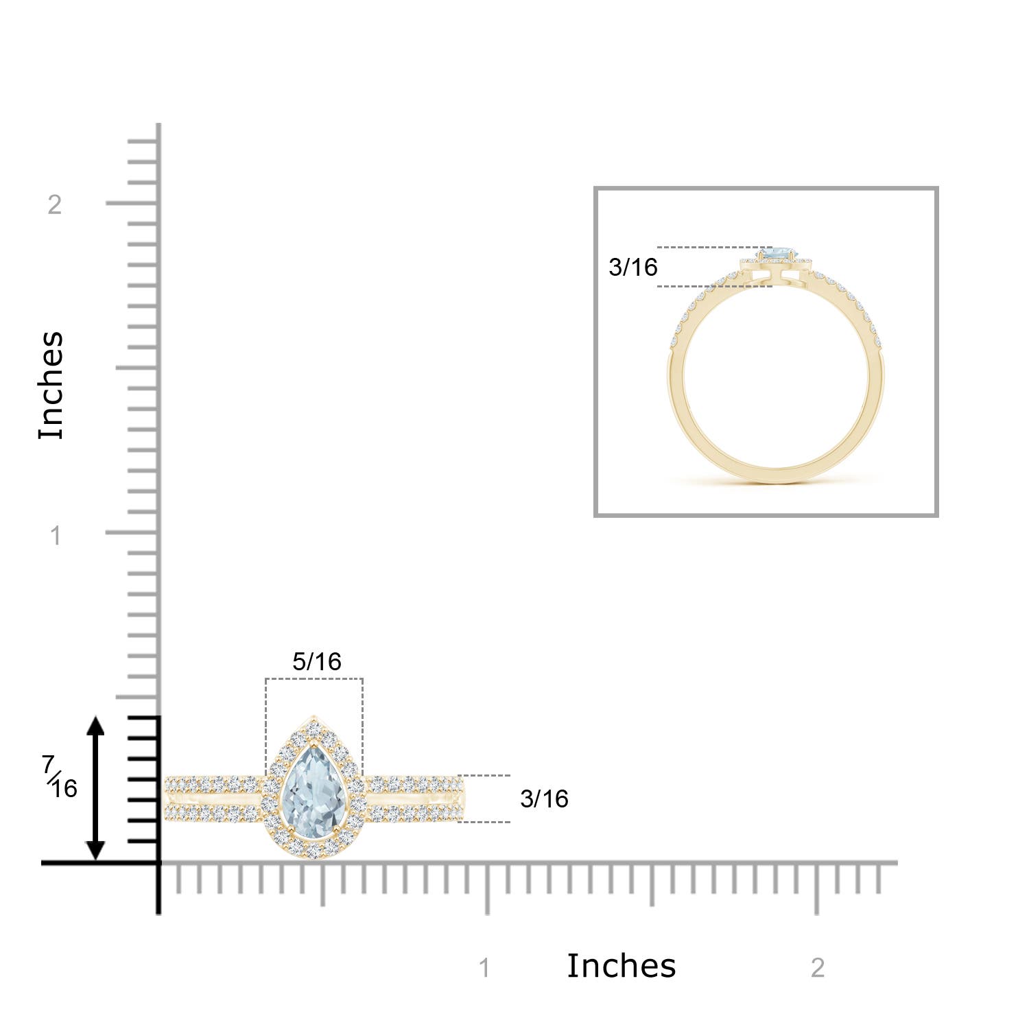 A - Aquamarine / 0.55 CT / 14 KT Yellow Gold